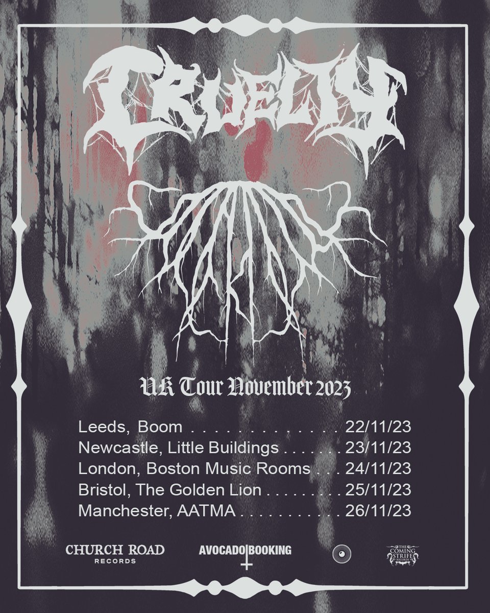 Cruelty and @Underdarkuk play 5 co-headline shows around the UK this November. Tickets are on sale now! lnk.to/UDXC-UKNOVEMBE…