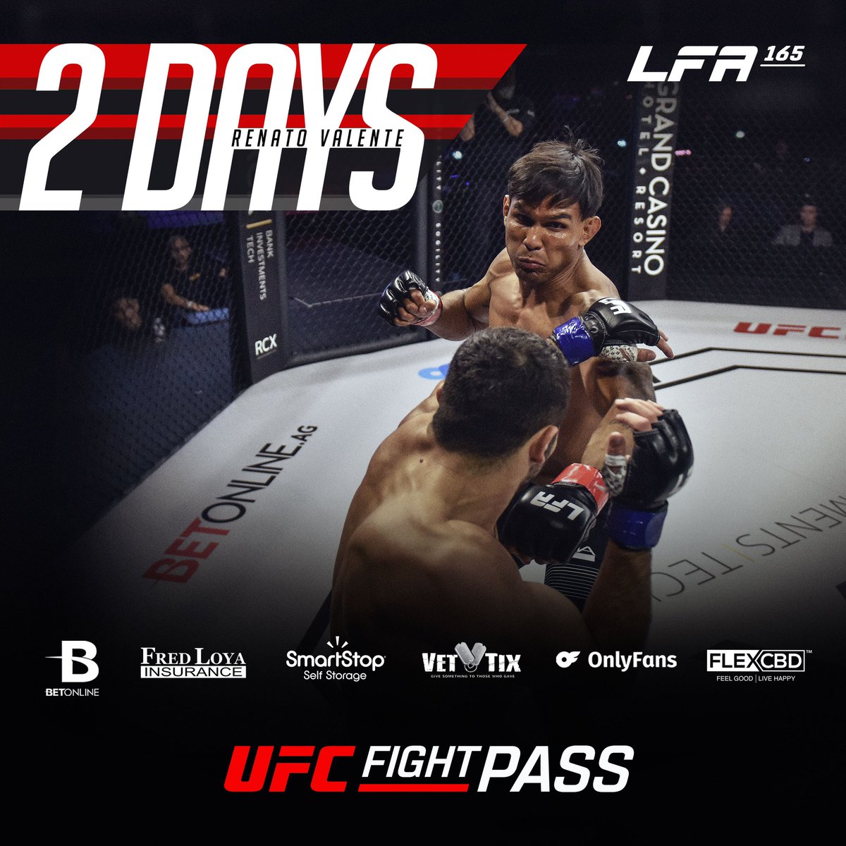 LFAfighting's tweet photo. In 2 Days, Brazilian powerhouse @IndioValente returns to the LFA Octagon in the main event of #LFA165! 🇧🇷

Friday, August 18
#KaiserPermanenteArena
#SantaCruz, #California

🎫: https://t.co/0QyXFfWxlX

#MMA
#LFANation
@UFCFightPass https://t.co/c06cBvBo5f