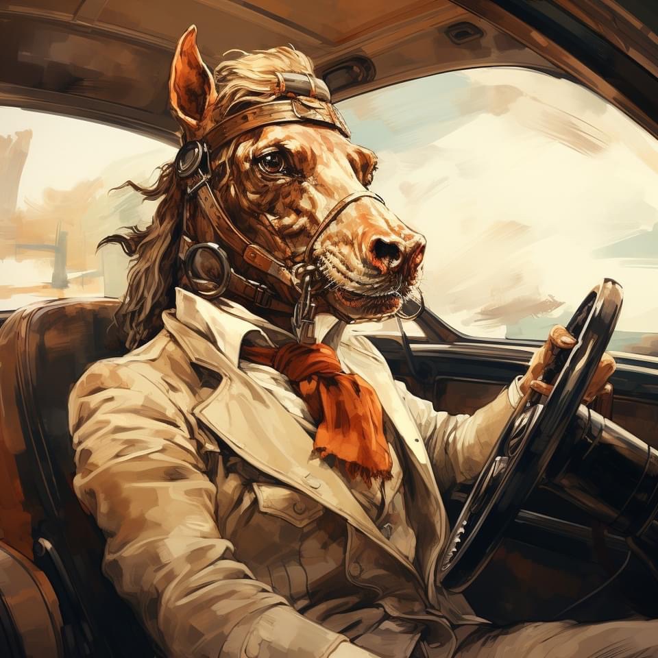 ESYudkowsky's tweet photo. "Cars won't replace horses, horses with cars will."
  -- Mati Roy https://t.co/w5Xl8OQCrw