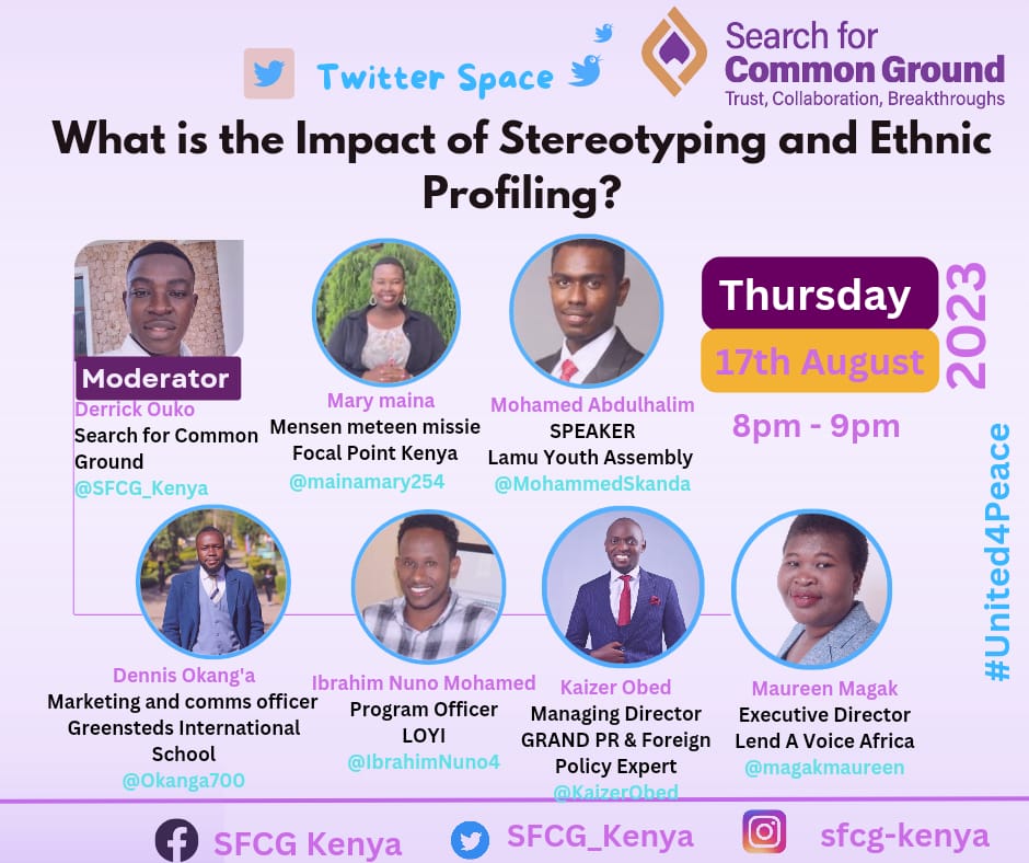 Set this a reminder and join us in our Twitter space as we talk matters Stereotyping and Ethnic Profiling.

x.com/i/spaces/1OdKr…