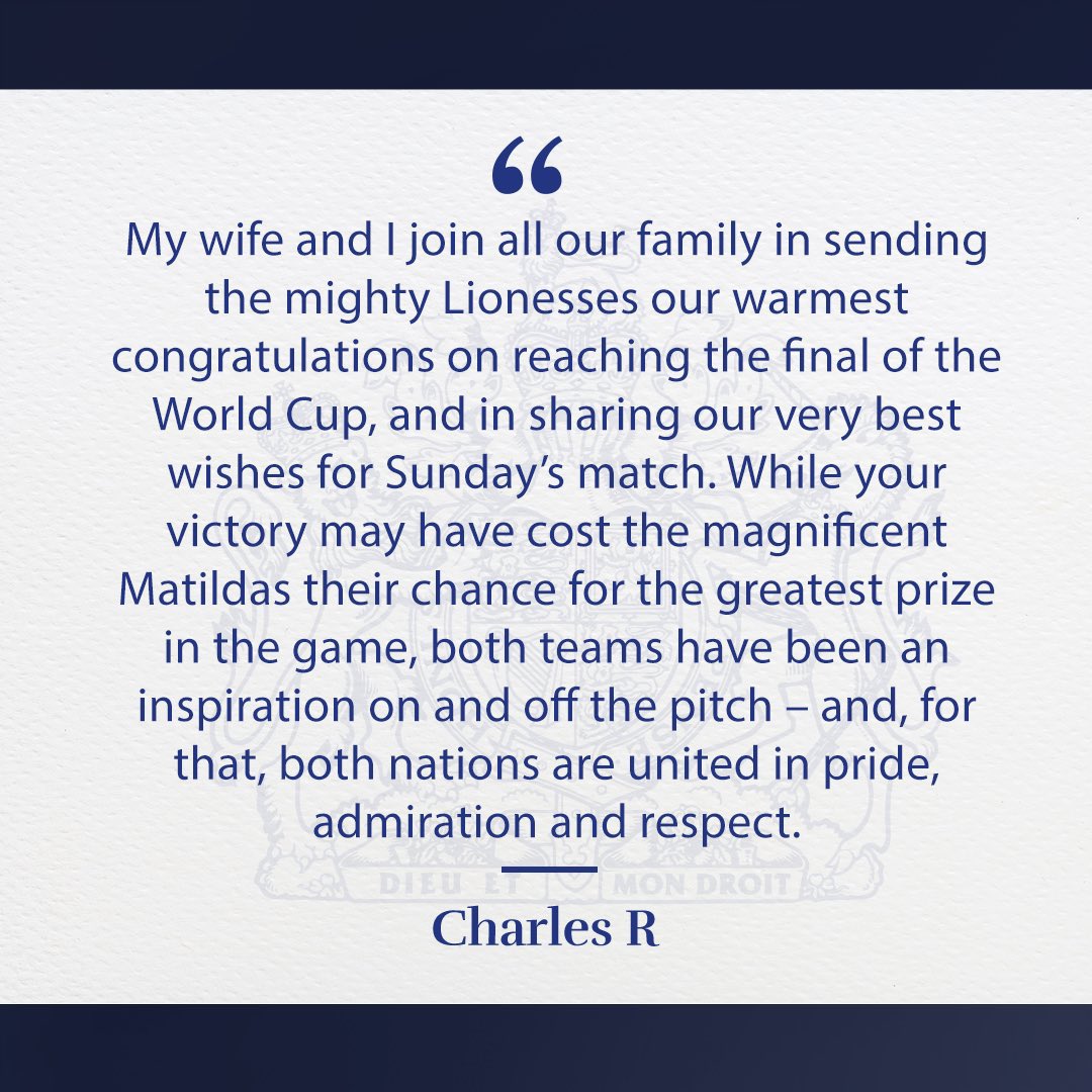 suzanne36181200's tweet photo. @piersmorgan I love the sportsmanship of our king, at least he recognises talent when he see’s it from both sides. The Lionesses should be getting awarded for the best acting in regards to so called hurts, wasting time and deliberately tripping the Aussie captain. 👏👏👏 https://t.co/KNdlCCndDu