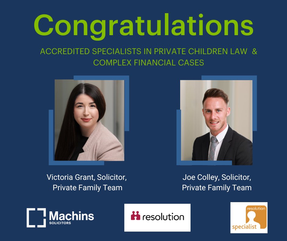 Congratulations to <a href="/Joe_C_Law/">Joe</a> and <a href="/ToriGrantLaw/">Victoria Grant</a> from our fantastic Private Family Law team, who have achieved their <a href="/ResFamilyLaw/">Resolution</a> specialist accreditations! 🙌🙌🙌
#resolution #resolutionspecialist #familylaw #financialremedy #childrenlaw