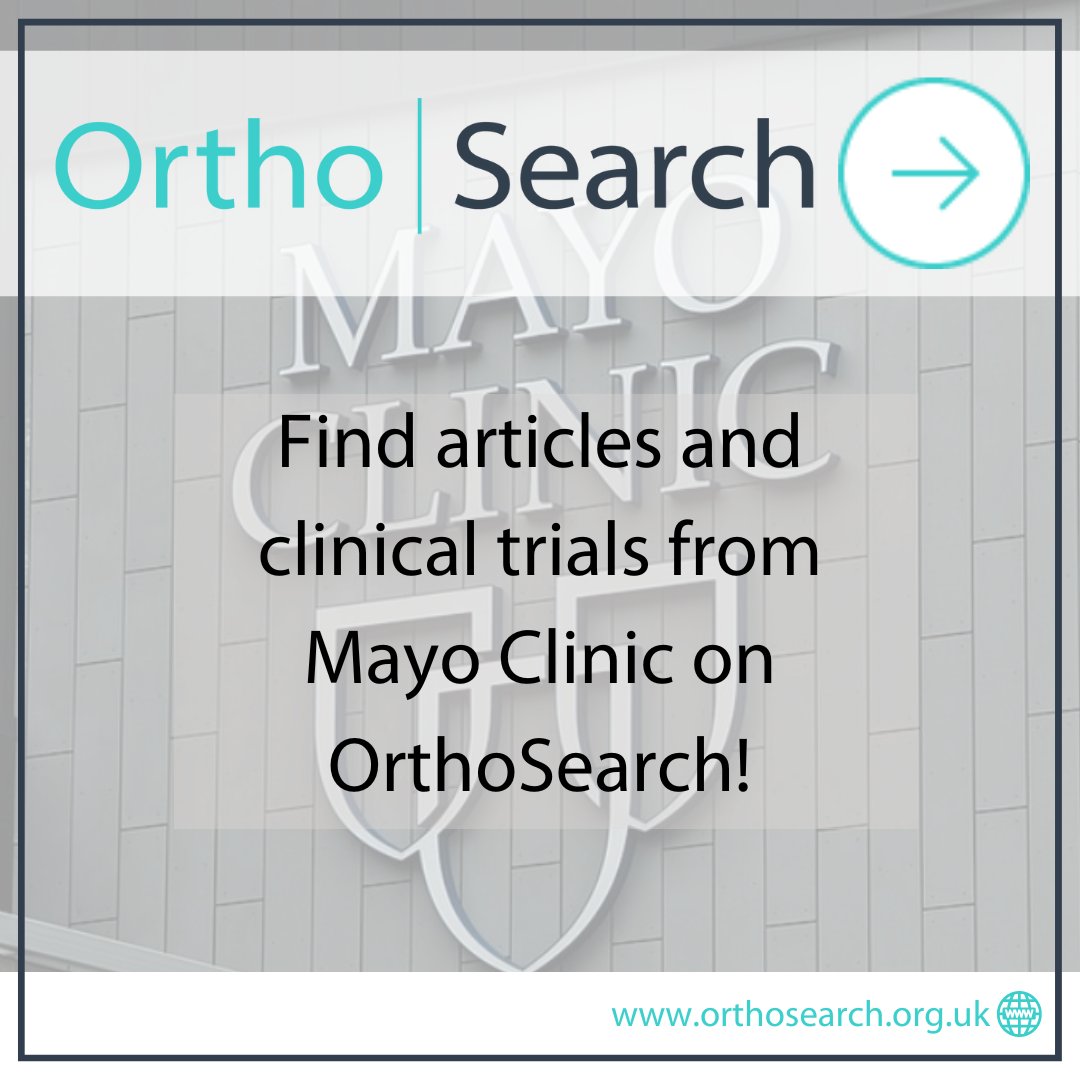 OrthoSearch (@ortho_search) on Twitter photo The prestigious global hospital, <a href="/MayoClinic/">Mayo Clinic</a> has over 300 items indexed on #OrthoSearch, including a clinical trial that analyses the mass vaccination effort and confirms the safety of FDA-authorized mRNA vaccines for COVID-19.
Search now: ow.ly/2yUV50PwqO1
#OrthoTwitter The prestigious global hospital, <a href="/MayoClinic/">Mayo Clinic</a> has over 300 items indexed on #OrthoSearch, including a clinical trial that analyses the mass vaccination effort and confirms the safety of FDA-authorized mRNA vaccines for COVID-19.
Search now: ow.ly/2yUV50PwqO1
#OrthoTwitter