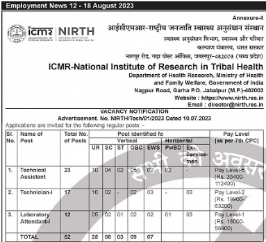 Employ_News's tweet photo. π This is your chance to join ICMR - National Institute of Research in Tribal Health!
Exciting positions for Technical Assistant, Technician, and Laboratory Assistant. Application deadline: August 21, 2023. π±π§ͺ
#ICMRNIRTH #HealthResearch #Jobsearch #EmploymentNews https://t.co/0wP5uGKNiR
