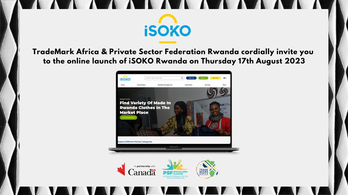 iSOKORwanda's tweet photo. The iSOKO platform is enhancing solidarity &amp; collaboration among #WomenTraders across #EastAfrica to enable them optimise market opportunities!

Join us on YouTube TODAY to witness the launch of #iSOKO in #Rwanda from 11:30am CAT/ 12:30pm EAT.

🔗: https://t.co/1qKQag39EI

#Women https://t.co/kjC67bCrJV