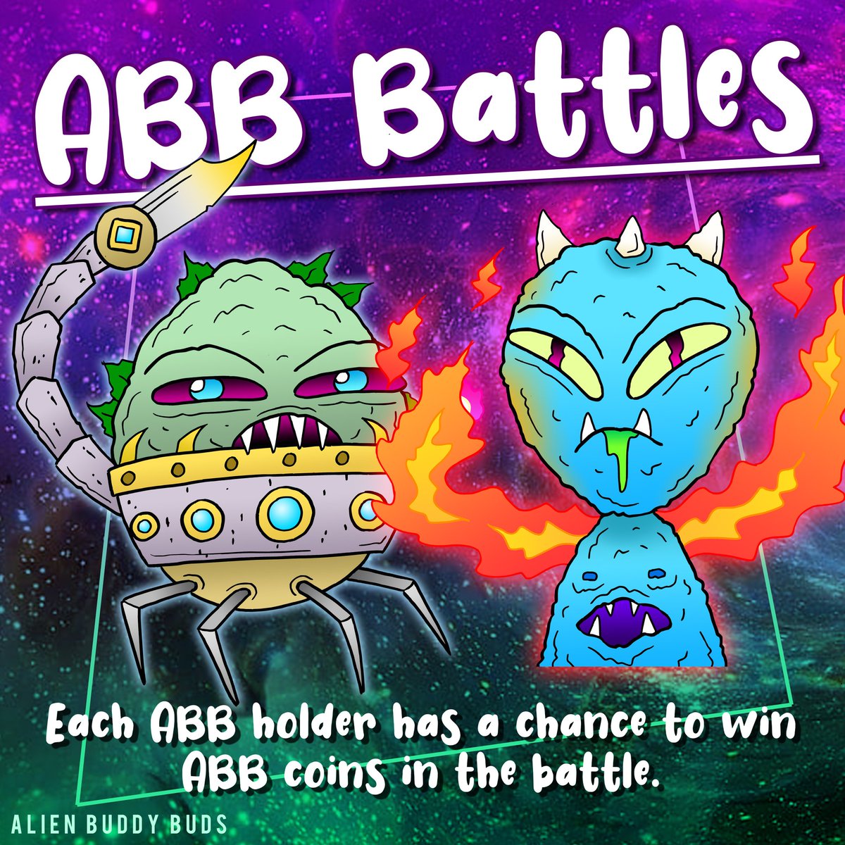 #ABBbattles ⚔️👽⚔️ 2.0

To enter:
▪️hold an ABB Friend, Plant, AlienHero, RoboPet or EPIC/MYSTIC Plant 👽
▪️RT and tag 2 friends
▪️post the OpenSea link of your ABB in the comments

Tomorrow 3 fighters will win ABB Coins 🪙

#NFTCommunity #PolygonNFTs