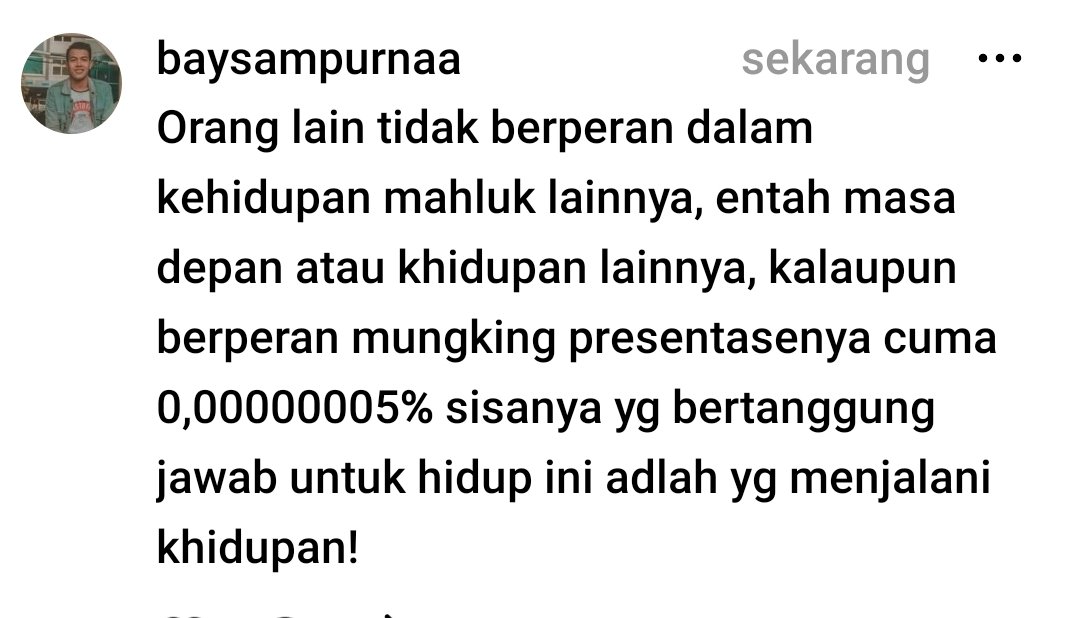 baysampurna's tweet photo. Ini menurutku https://t.co/G2zL6fBxR6