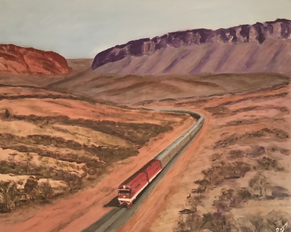 Here are some more beautiful works from Roscoe Shelton as part of The Art of Rail exhibition. These are inspired by a journey on The Ghan. @SALAfestival If you like what you see, you can bid on one here: 32auctions.com/ArtofRail