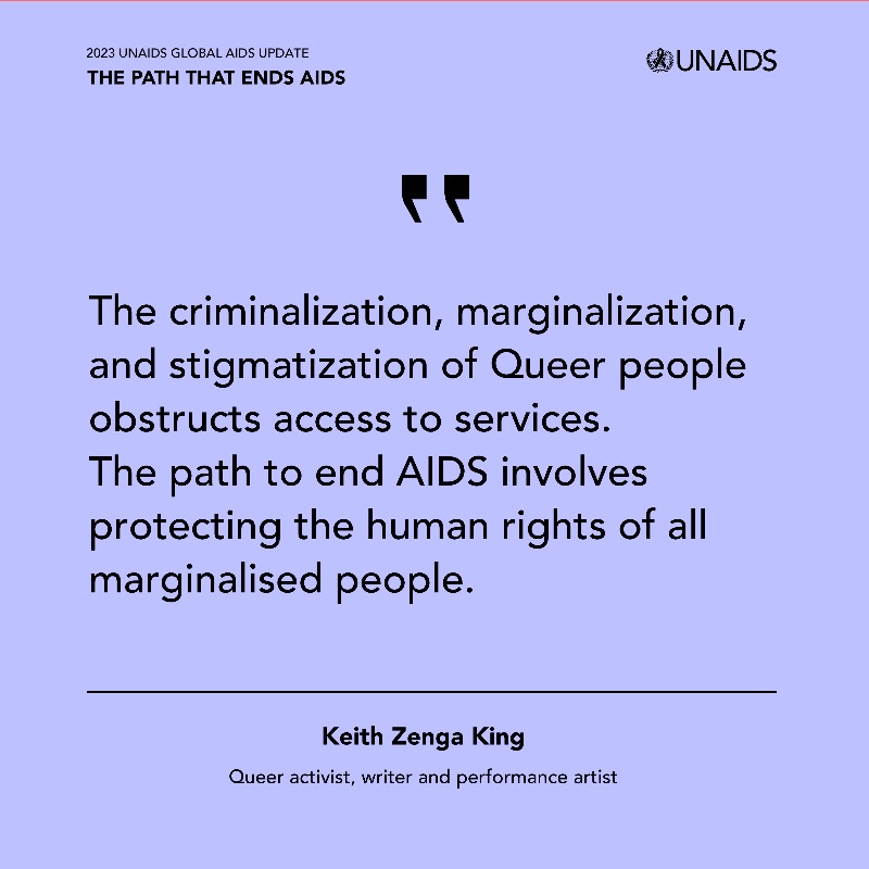 'UNAIDS report demonstrates how human rights are essential to ending #AIDS,' said Keith Zenga King, Queer activist, writer and performance artist from Uganda.
👇
New UNAIDS #AIDSUpdate2023 at thepath.unaids.org