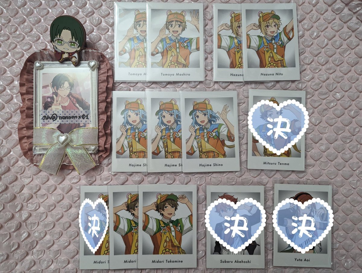 nonnonx01's tweet photo. 【交換】
あんスタ　ぱしゃっつ　カバソン

譲▶HiMERU3、こはく（CB3、DF1）、友也2、なずな2、創3、翠2、一彩1（写真外）

求▶敬人＞みか

＊敬人含むお取引希望
＊郵送1〜◎
＊18日夕方〜夜　都内手渡し可

お気軽にお声がけ下さい✧ https://t.co/6OysU7C57o