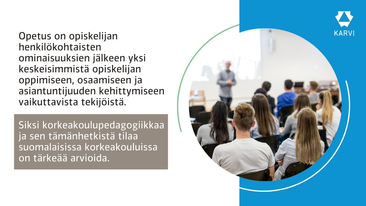 Korkeakouluissa opetetaan monipuolisin menetelmin, mutta pedagogista johtamista, opetussuunnitelmatyötä ja palautteiden hyödyntämistä tulee kehittää. Lisäksi opettajien ja opiskelijoiden hyvinvoinnin tukemiseen tulee kehittää toimivia tapoja.#kkpedakarkihankkeet #korkeakoulutus ½