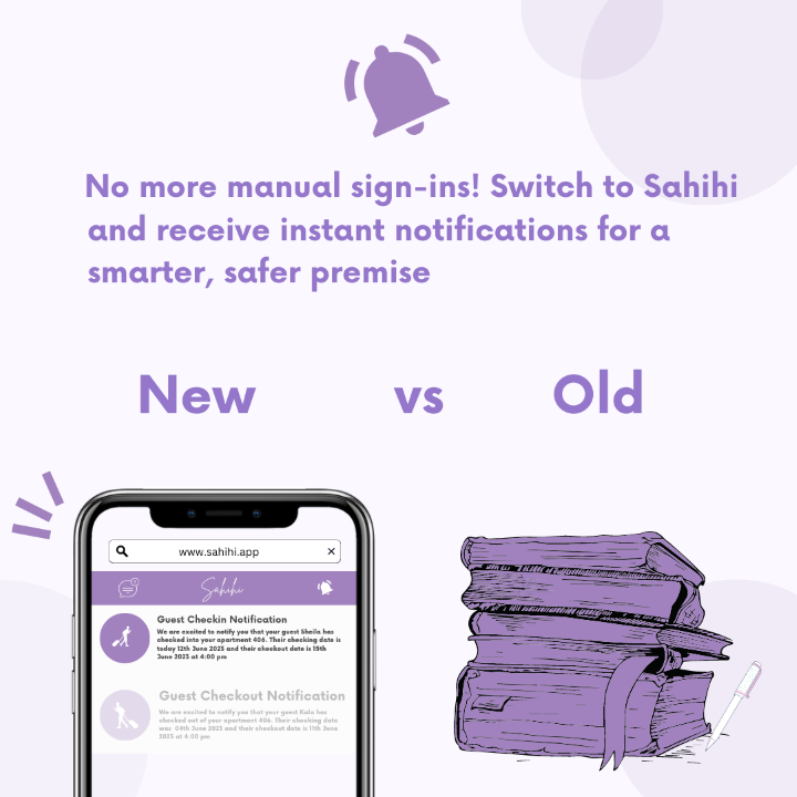SahihiApp's tweet photo. "Ditch the old, embrace the new! No more manual sign-ins and outs. Elevate your experience with digital convenience and instant alerts. 📲✨

#Sahihiapp #TechUpgrade #DigitalTransformation #Nairobi https://t.co/lJlnNo04ed