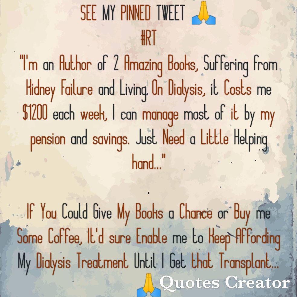 MY LIFE STORY and BOOKS 😊 👇👇👇👇 salvagewrites.blogspot.com/2022/08/help-m… HELP ME EARN MY TREATMENT🙏 DONATE ☕☕ Buymeacoffee.com/helptristian PayPal PayPal.me/helptristian ❤️ Thanks 🥰 Vxbzjakalq @ladyjanegarland @kimberlyanne68 @crygood @Ronyegee @Pntchr @TRay_198 @DirkMarais3 @Fluffy_Philos