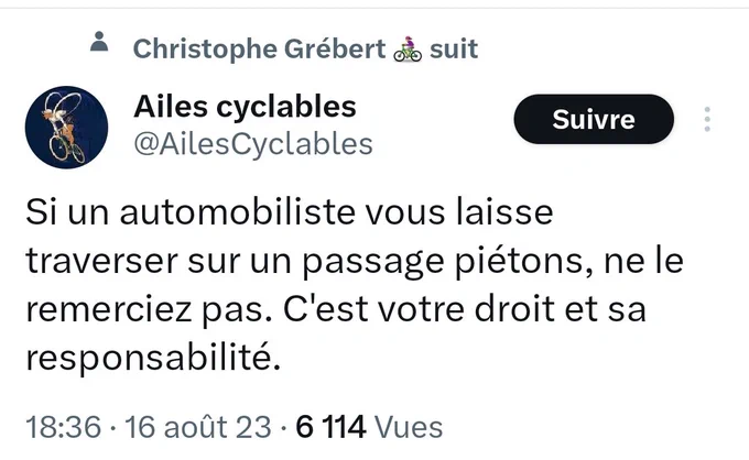 LeDanator's tweet photo. A un moment, il faut arrêter de voir le partage de la route comme un combat. C'est une cohabitation et un peu de courtoisie dans les deux sens, ca fait de mal à personne https://t.co/0rooXSI341