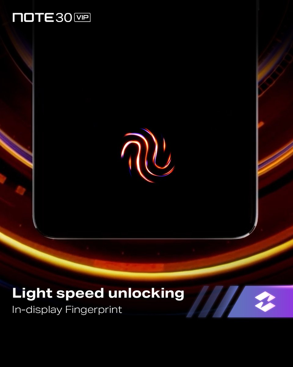infinixrwanda's tweet image. Experience the future of security with light-speed unlocking and the convenience of in-display fingerprint technology! 🔒⚡
#Note30VIP