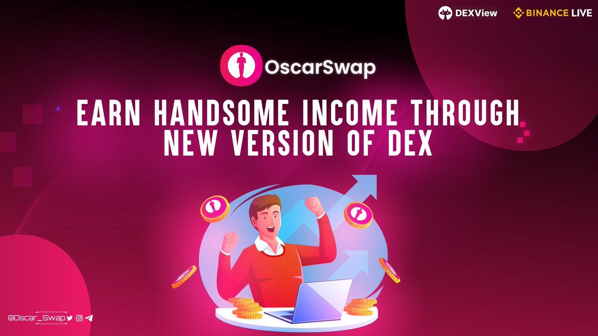 ⚡️ 100% DEX FEES to Farms

⚡️ Lowest Trx Fees

📈Trade anytime, anywhere with Oscarswap

👉Visit: oscarswap.com

#Oscarswap #Oscar #BSC #Arbitrum #ETH #DEX #ETHEREUM