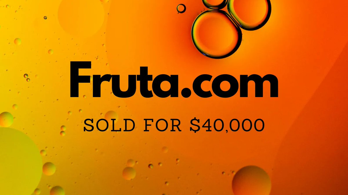 Yesterday saw $387k in domain name sales including:

$40,000 Fruta․com
$8,901 PeiXe․com
$7,605 CarAir․com
$4,500 Sabo․co
$3,077 Pans․org

Full list 👉 namebio.com/blog/daily-mar…

#Domains