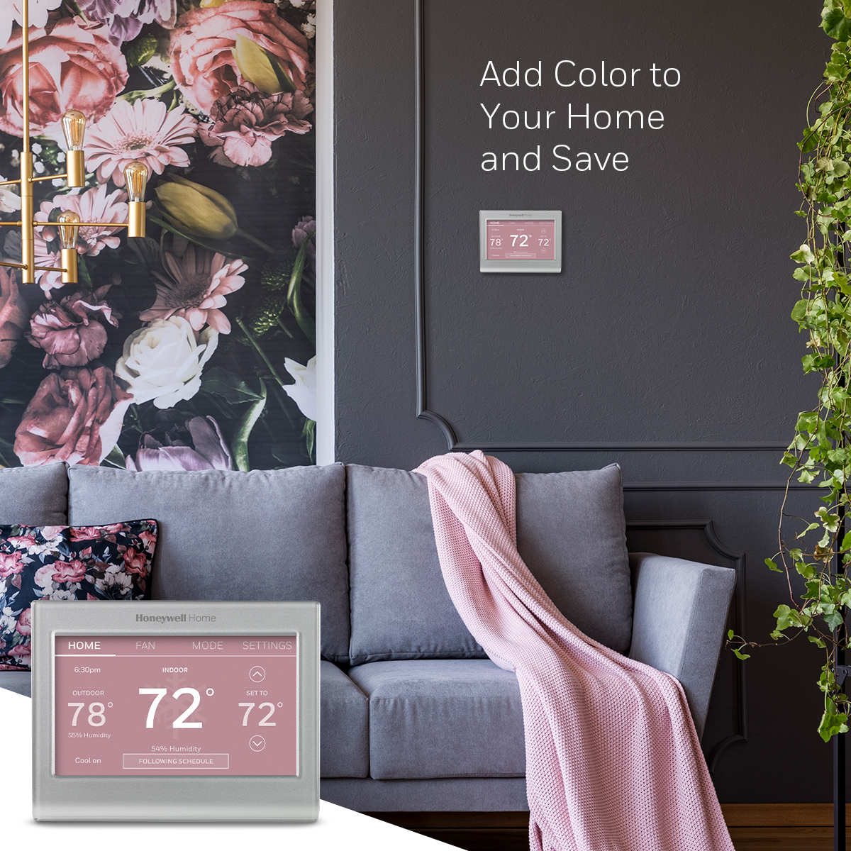 Get $40 off the best-selling Smart Color Thermostat. Customizable color touchscreen puts you in control of your comfort and décor. Shop now: hwllhome.co/RTH9585 #SmartThermostat #SmartHome #Sale