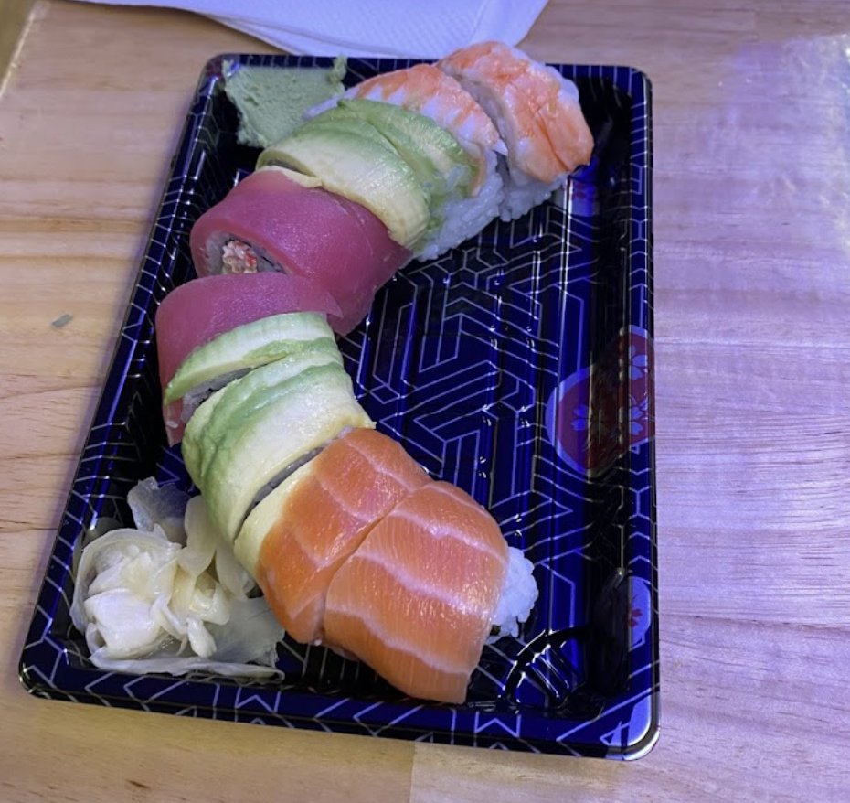 TokyoExpress7's tweet image. If “nothing but the best” describes what you want for dinner, we’ve got the roll for you. 😎 Meet Rainbow Roll 🌈🍣 #RainbowRoll #Sushi #JapaneseFood