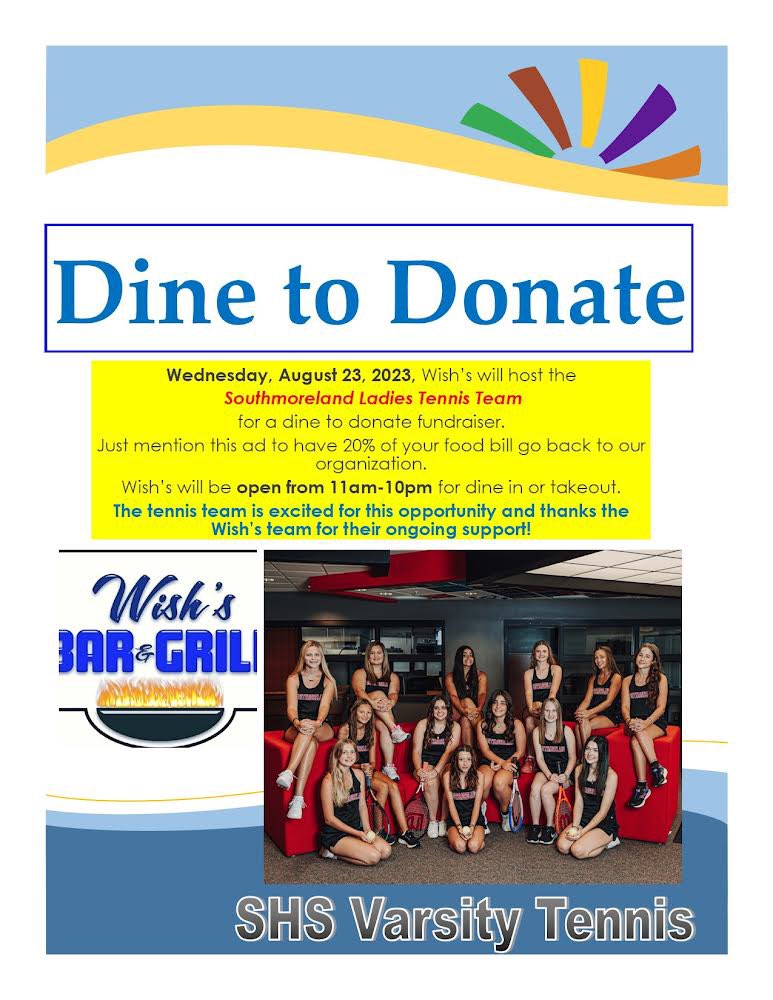 Please consider participating in our Dine to Donate fundraiser with Wish’s on Wednesday, 8/23- all day, 11am-10pm.🙌🏼