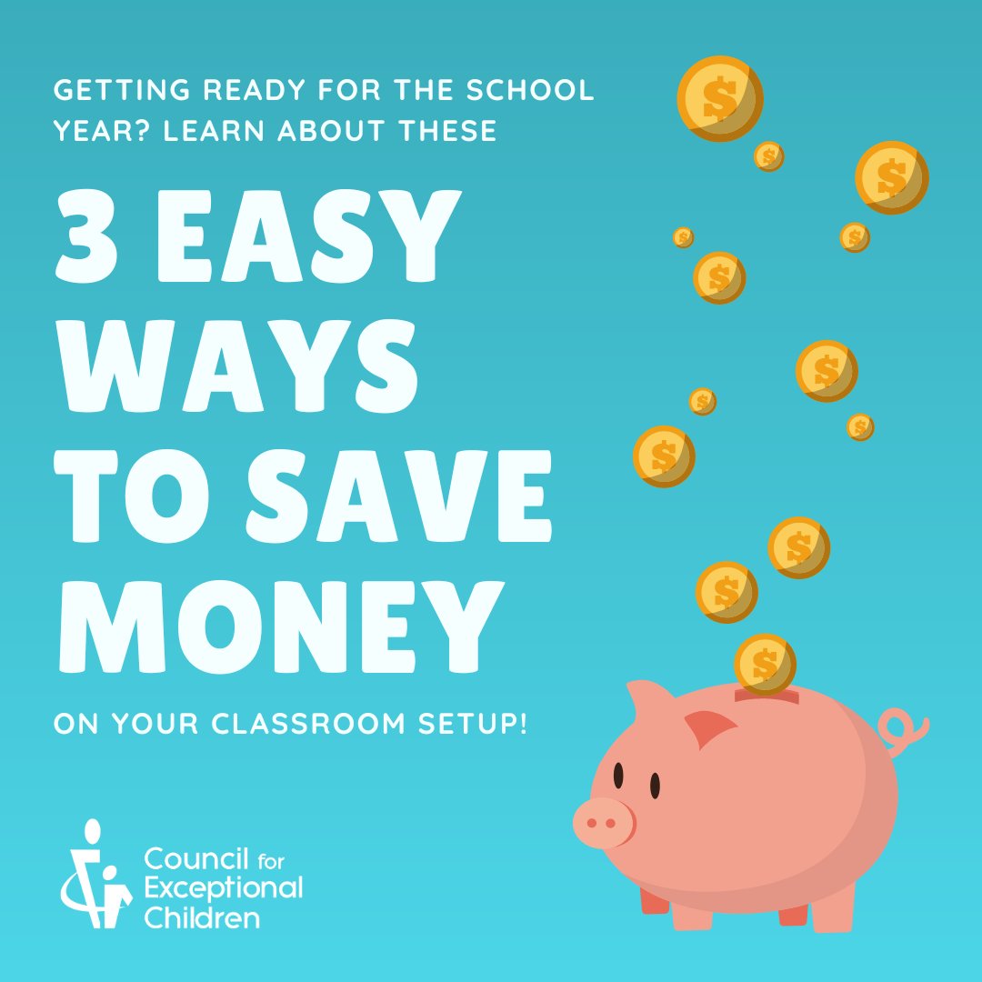 On a tight budget and need some ideas to help get your classroom setup? Check out 3 tips you can use today to save money and make an impact on your students. 

#ThriveInTheClassroom  #SpecialEducation #3things3minutes #CECHQ #CECmembership #BackToSchool

ow.ly/Mb3L50P0xxS