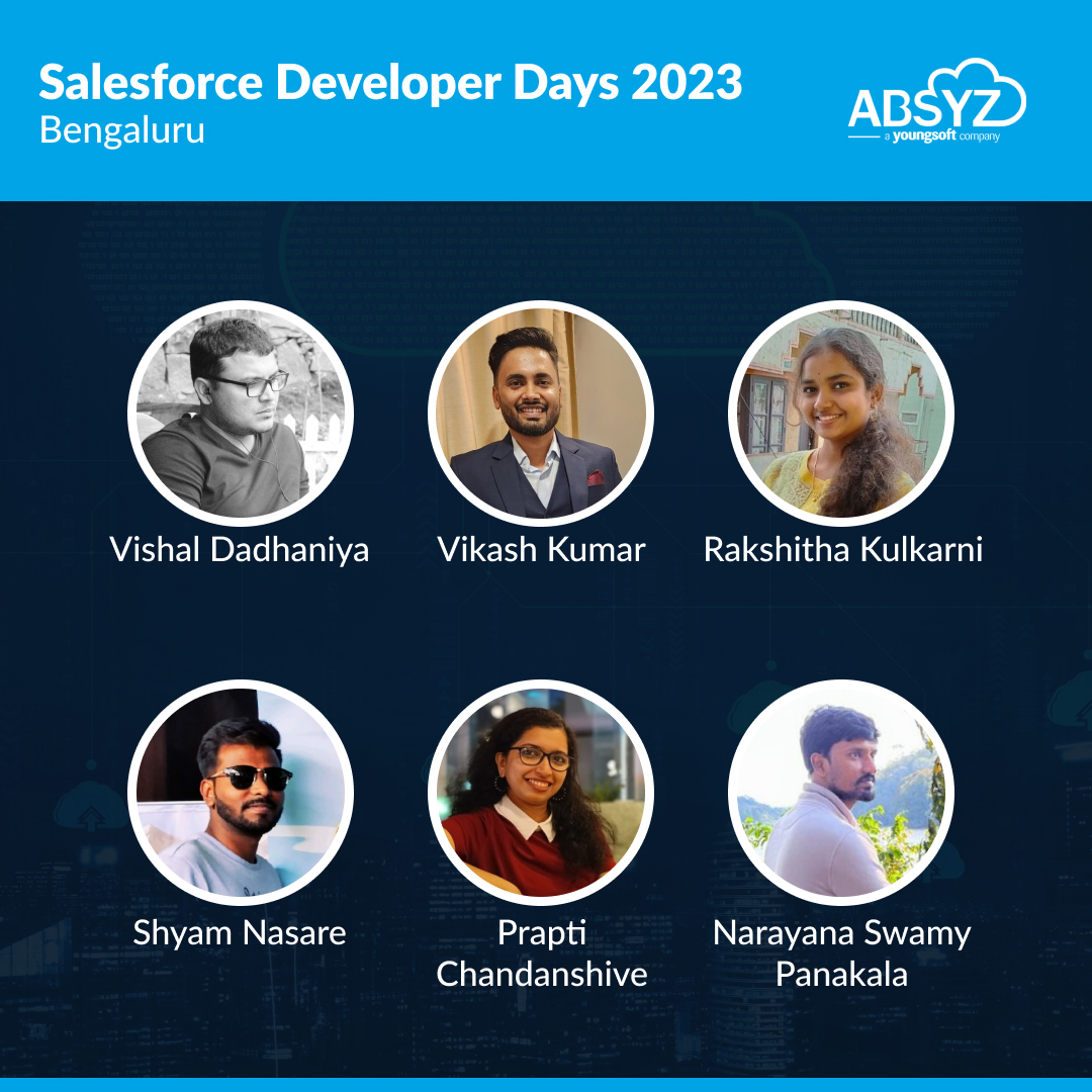 absyz's tweet photo. We are excited that Mr.Manasa Pratap is speaking at @Salesforce Developer Days 2023 Hyderabad. Meet our #ABSYZians during the #SalesforceDeveloperDays2023 in Hyderabad & Bangalore & inquire about the revolutionary impact of #SalesforceAI on various industries. #salesforcedevdays https://t.co/WbrW41NCYV