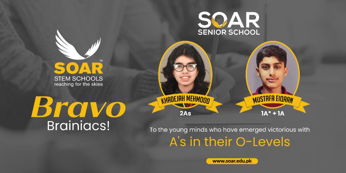 S3SCHOOL's tweet image. Celebrating Excellence!

Hats off to our incredible students who have soared to success, achieving outstanding results in O Level! 
Keep shining brightly as you continue your educational journey!

soar.edu.pk

#STEM #stemeducation  #OLevelSuccess  #FutureLeaders
