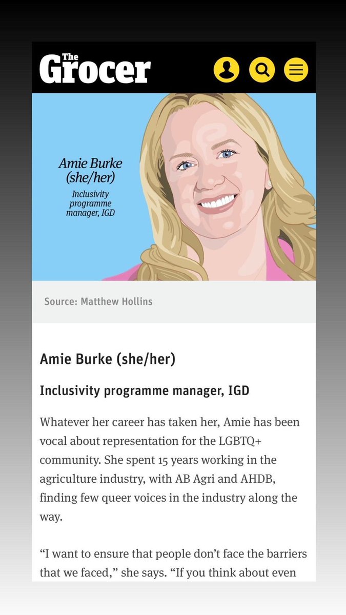 Congrats to our I&amp;D Programme Manager Amie, who has been listed in The Grocer’s leading article as an active powerhouse for the LGBTQ+ community🌈

Amie leads our reverse #mentoring programme here at IGD, with our next intake in October: bit.it/3qloX9v

#fmcgindustry