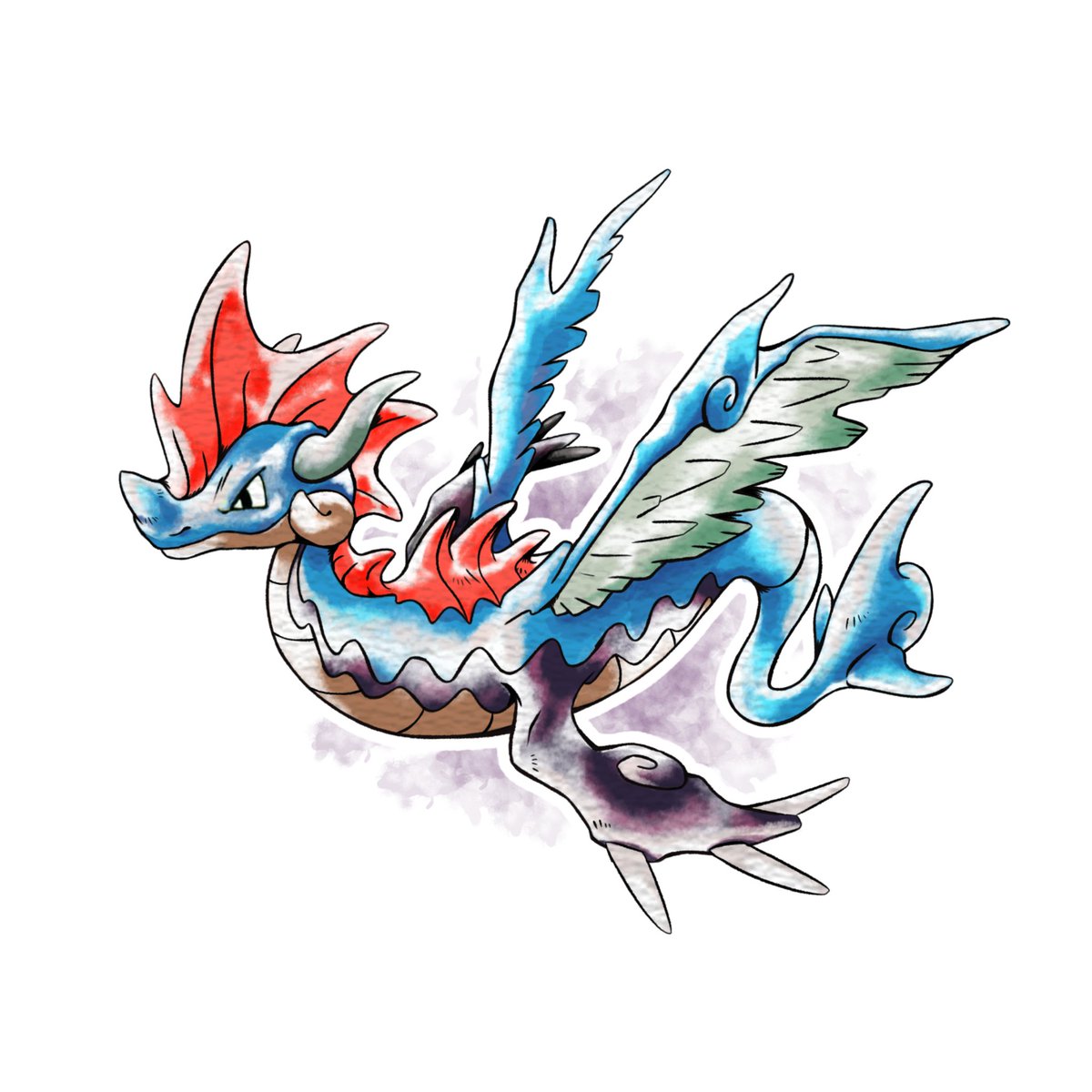 Midwestria_Pkmn's tweet photo. Ragnarow and Mohalla!  water/dragon and ice/dragon  types! #fakemon #pokemon #fakemonart #pokemonart #art  designs by me! art by @Jettsed1 https://t.co/nnppY3fnQA