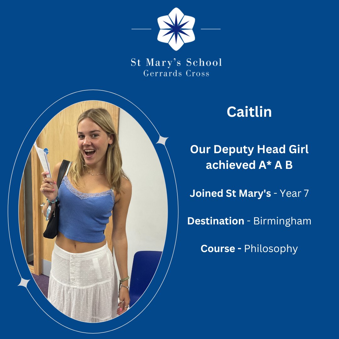 StMarysSchoolGX's tweet photo. A Level results 2023. Well done to every one of our students for their achievements - we couldn't be prouder!
🌟100% pass rate 
🌟78% A* - B
🌟100% A* - B in Social Sciences
🌟82% first choice University with the majority attending a Russell Group University #alevelresultsday https://t.co/SZ10J9zH4A