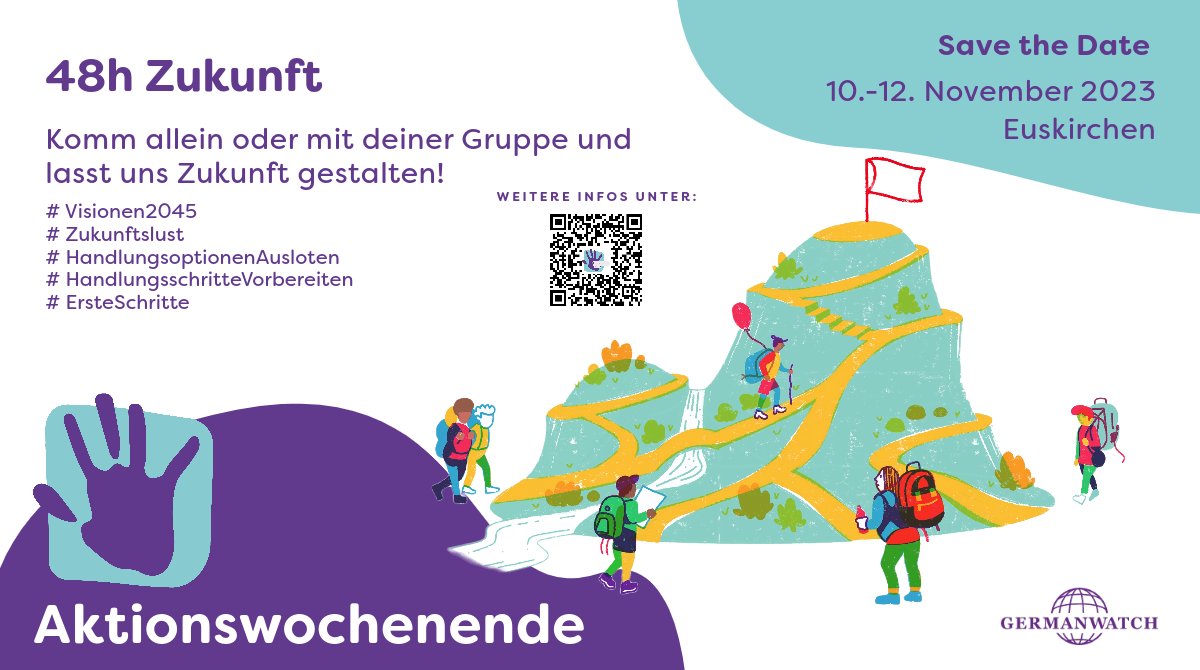 Save-the-Date: #Handabdruck-Aktionswochenende vom 10.-12. Nov. 2023! Du willst endlich wissen, was du tun kannst? Du steckst zwischen Utopie und Handeln fest? Du suchst Mitstreiter:innen für deine Ideen? Kein Problem: Wir bieten #48hImpulse für eine positive Zukunft! Folge uns!