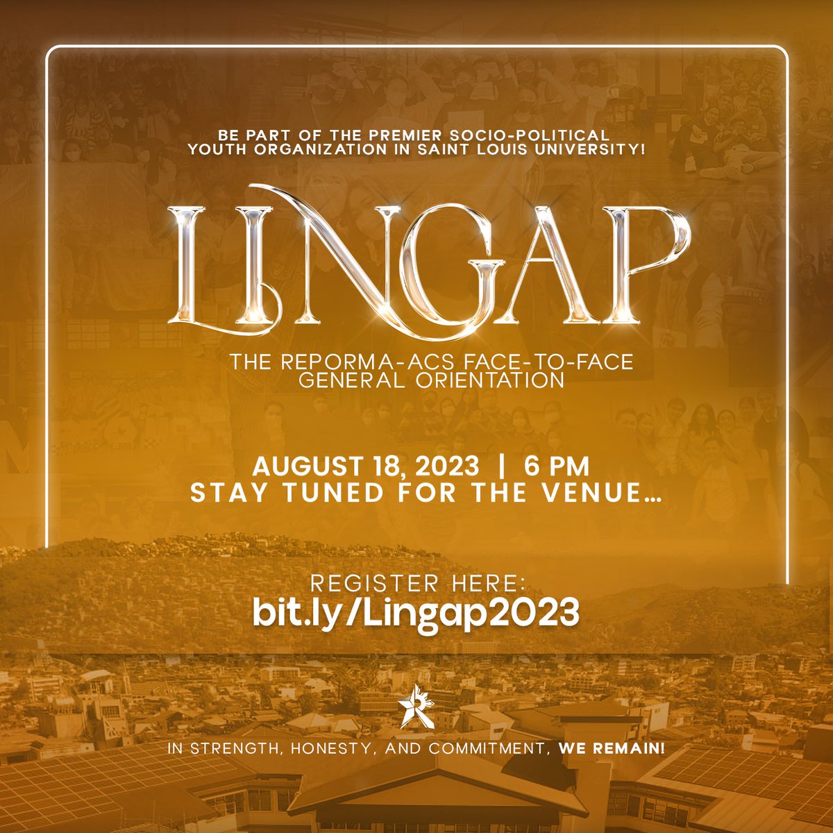 REPORMA_ACS's tweet photo. BOOGSH! Face to face orye na! Let’s meet on ground on August 18, 6 PM!
Register Here: https://t.co/ThjkIrkoOO
Be part of the premier socio-political youth organization in the University! Be part of #REPORMAACS!
#REPO20
#TumitindigSumusulong https://t.co/QrXil8ibNV