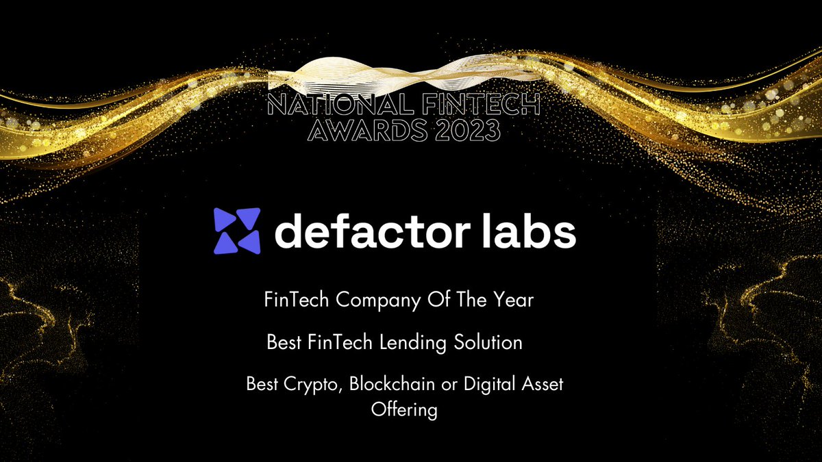 DefactorLabs's tweet photo. ๐ Exciting news!
We're thrilled to announce that #DefactorLabs has been shortlisted as a nominee for The National Fintech Awards 2023! ๐
Defactor Labs has been nominated not just once, but for THREE prestigious awards at The National Fintech Awards. The event is set to take place at the #MansionHouse this September.
At Defactor Labs, we believe in pushing boundaries and driving innovation in the #FinTech landscape. This recognition is a humbling testament to the hard work that goes on behind the scenes. We also extend our heartfelt congratulations to all the other finalists who have been shortlisted. We are proud to be a part of this vibrant community, and we look forward to celebrating the collective achievements.
We would like to express our sincere gratitude to @DogpatchLabs for their unwavering support. Their partnership has been invaluable, and we are excited to continue working together to drive #innovation to new heights.
Join us at the event to celebrate innovation and excellence. Book your table today and be a part of this prestigious event!
๐ Reserve your spot: https://t.co/xvsqpPV7zD
Watch the Shortlist Announcement video here:
๐ https://t.co/0Sd1I4xzgD
#FintechAwards2023