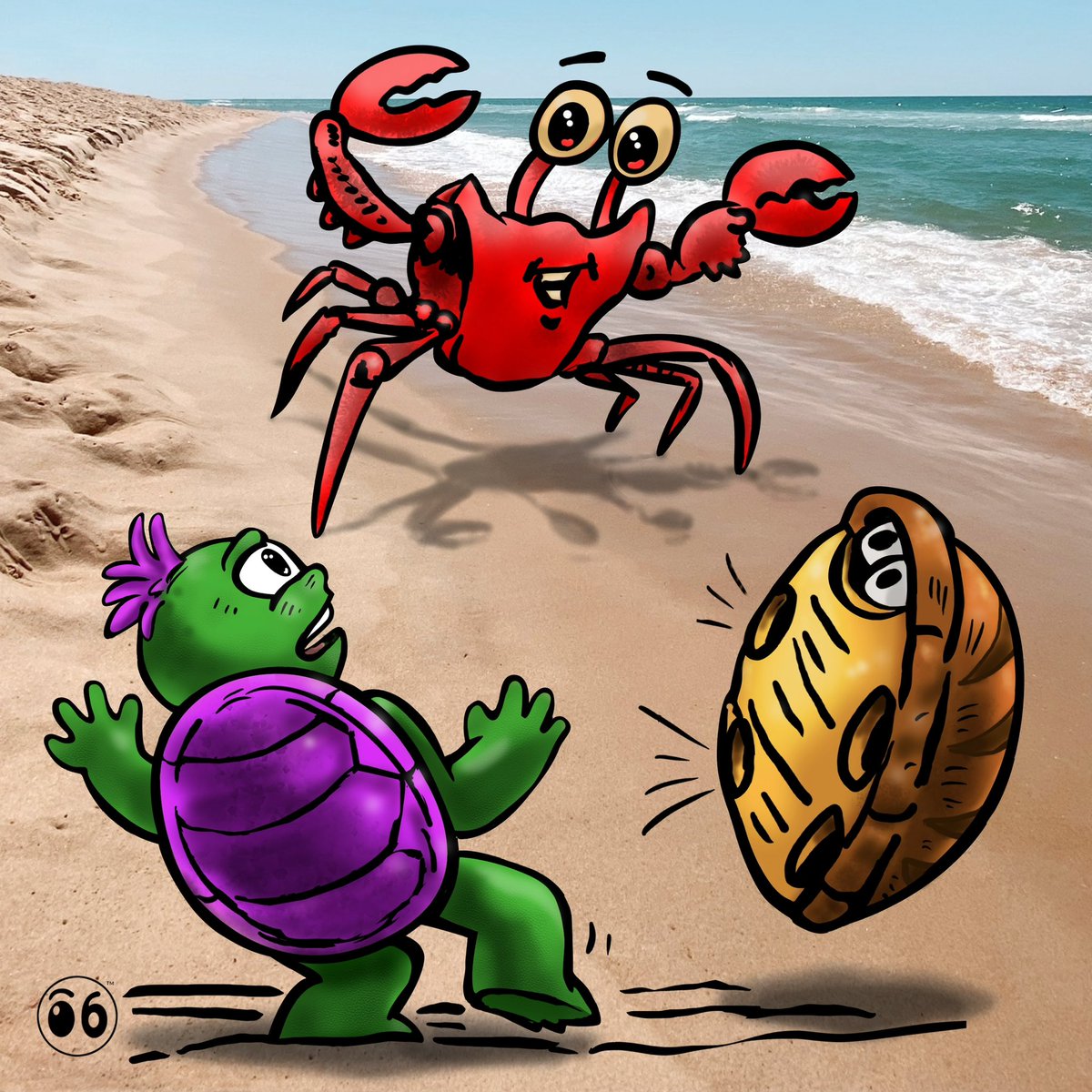 🦀 Buster’s Apology: A Big Heart in a Tiny Shell! 💙 Buster the Crab regrets giving the little turtles a fright, all he wants to do is lend a claw and guide them to their mom. 🐢 #BusterTheCrab #ApologyAccepted #OceanFriends #TinyHeroes #HelpfulHugs