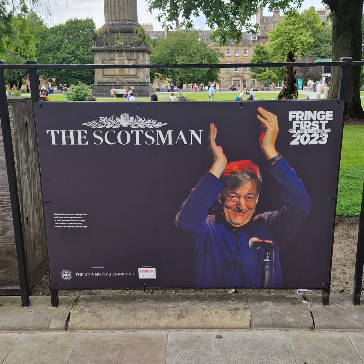 EdinUniLocal's tweet image. Head over to St Andrew Square to see a new photography exhibition📷 🖼

🏆Fringe Firsts at 50 - which celebrates the 50th anniversary of @the.scotsman annual awards celebrating new writing talent @edfringe which @edinburghuniversity 

#fringefirsts #edinburghfringe