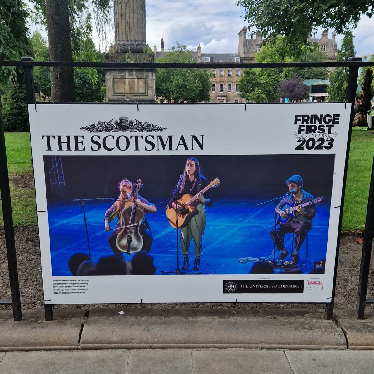 EdinUniLocal's tweet image. Head over to St Andrew Square to see a new photography exhibition📷 🖼

🏆Fringe Firsts at 50 - which celebrates the 50th anniversary of @the.scotsman annual awards celebrating new writing talent @edfringe which @edinburghuniversity 

#fringefirsts #edinburghfringe