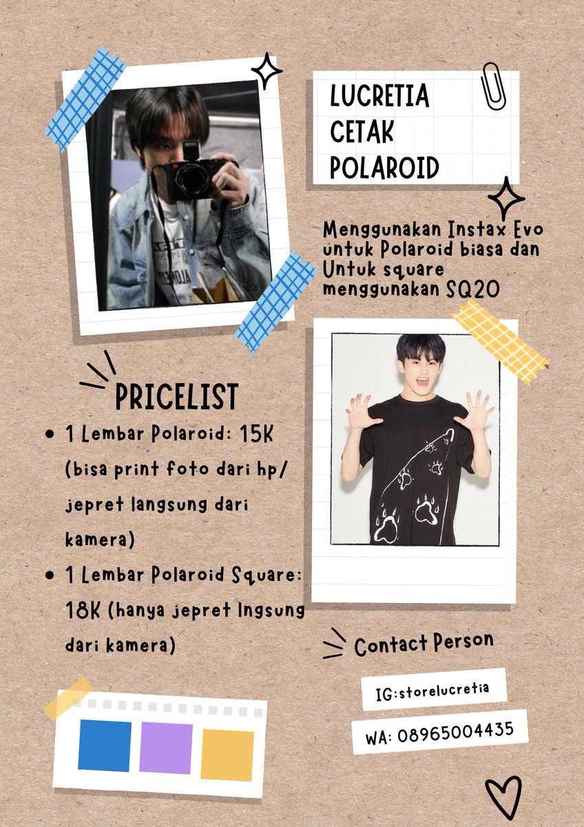 yolan_ys's tweet photo. Open Jasa Foto Polaroid buat SM TOWN dan konser lainnya 

- 1 Lembar polaroid: 15k
- 1 Lembar polaroid square: 18k

- kalo mau di fotoin 1 sesi 5-10 menit
- Wajib DP untuk booking slot

Minat? Dm atau wa https://t.co/We9Fcmd78e

#zonauang #SMTOWNJAKARTA2023 #konser https://t.co/AqfZ4i4Bzg