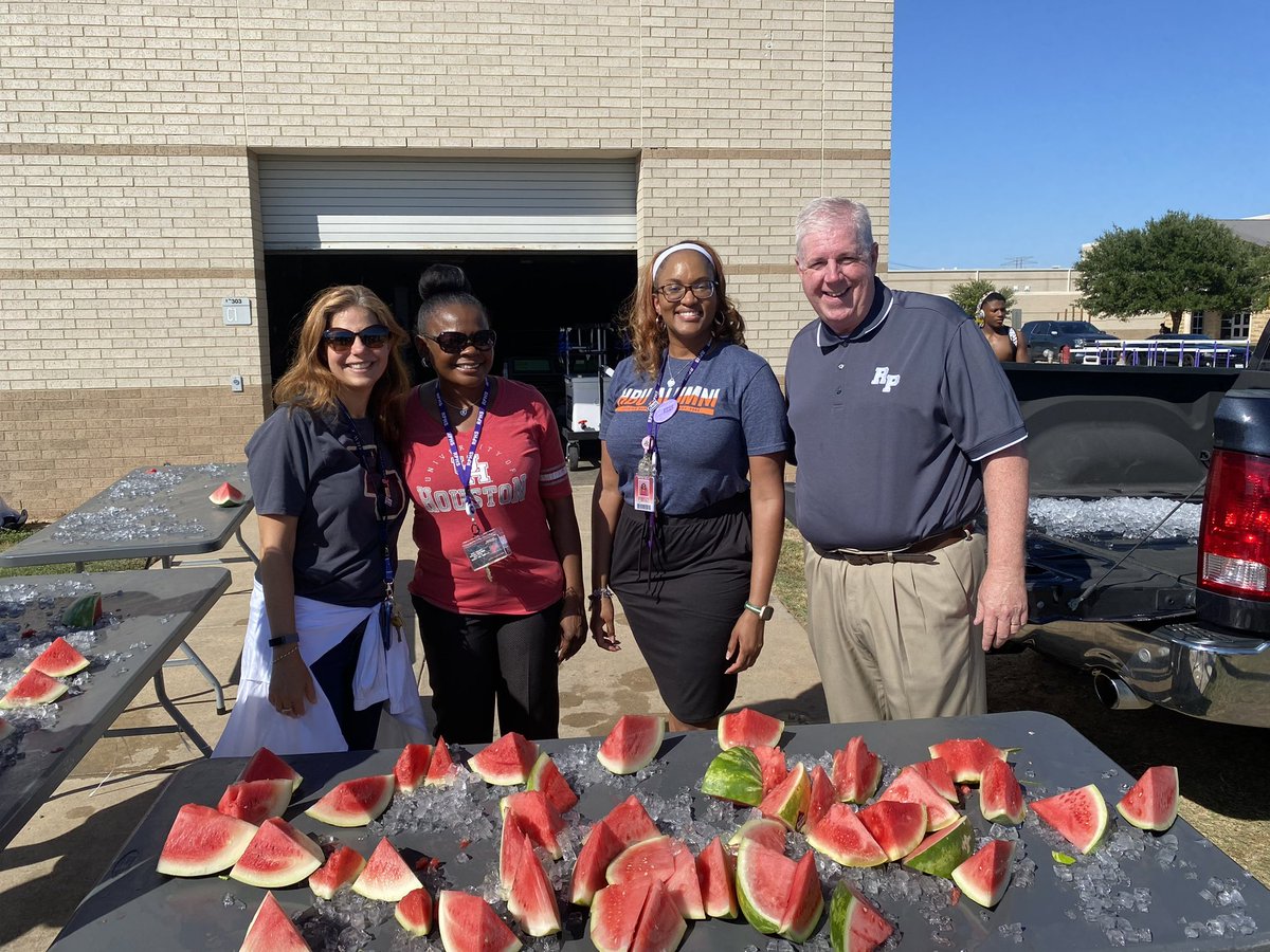 Annual admin watermelon after football practice for the team. Had a great time and the 30 watermelons went quickly as the kids were hot coming off the field. Good luck with scrimmage today.