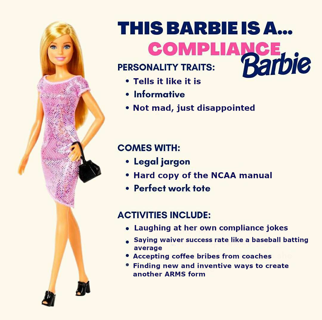 You can always call compliance for help! Just say, "Hi Barbie!"