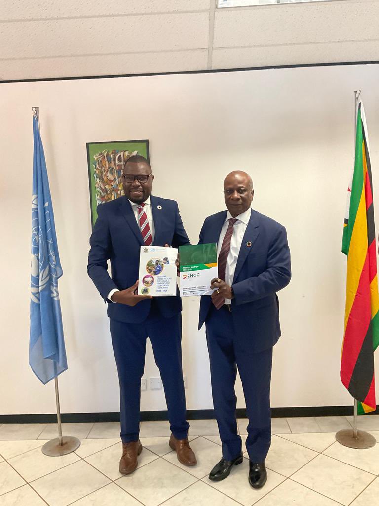 ZNCCNational's tweet image. #CourtesyCall 
We paid a visit to H.E Ambassador Edward Kallon @UNZimbabwe Resident Rep &amp;amp; Humanitarian Coordinator. We discussed SDGs 
the ZNCC congress resolutions,  in particular the need to lift financial restrictions on Zim companies trading internationally! 
@FingazLive
