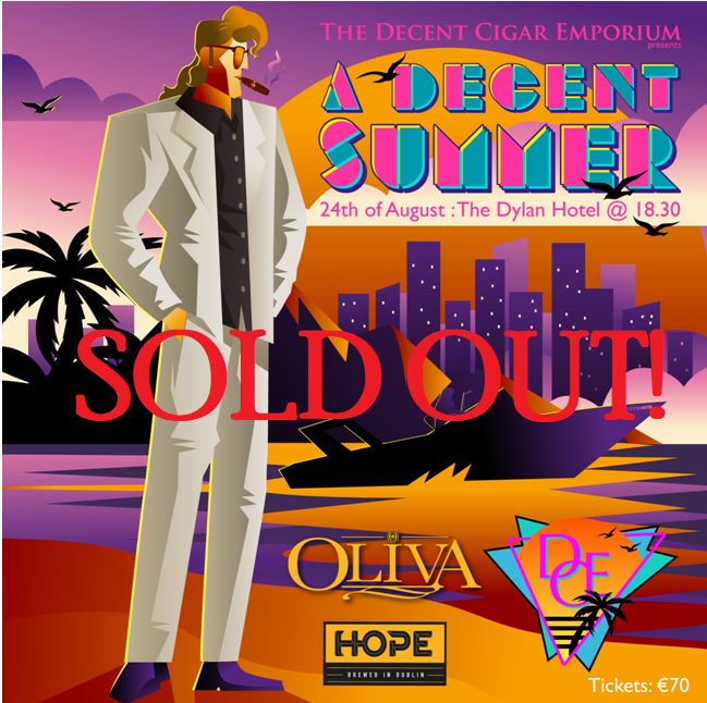 Our upcoming event with <a href="/OlivaCigar/">Oliva Cigar Company</a>  &amp; <a href="/HopeBeerDublin/">Hope Beer | Dublin Craft Brewery</a> has now sold out. Thank you to everyone who purchased tickets. We're very much looking forward to seeing you all there and don't forget... Miami Vice dress code encouraged! 😎
#goodtimes #80s #ireland #cigars #beer