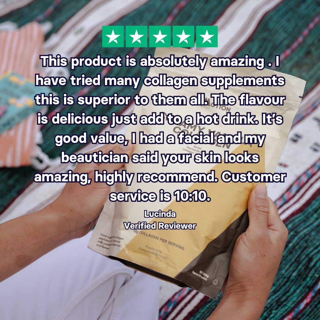 Have you tried our new creamy vanilla collagen yet? Now's your chance with free UK shipping all weekend.  Ends tonight at midnight. #collagen