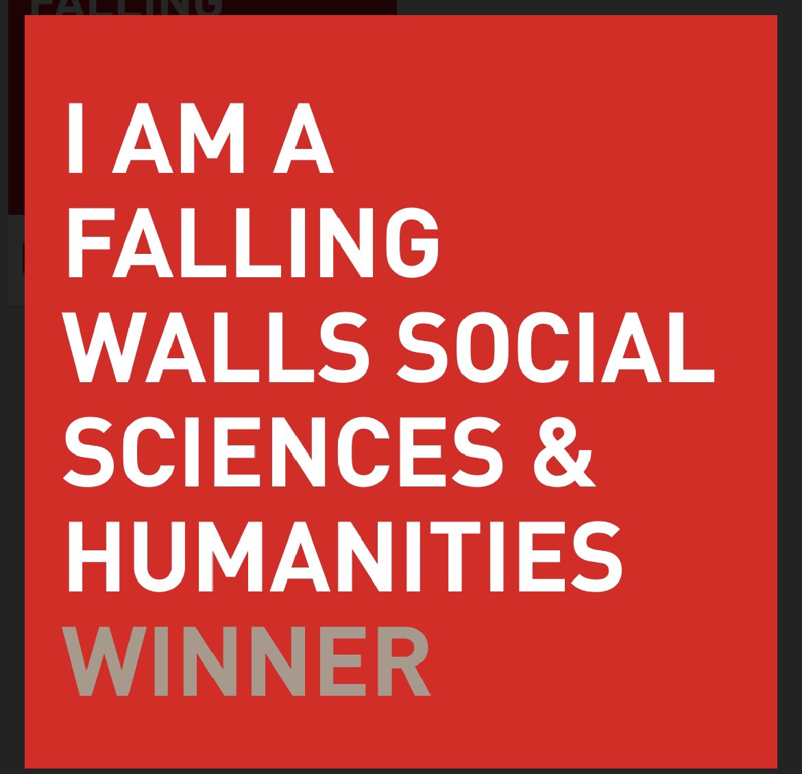 Pleased to find myself among the 10 outstanding winners in the Social Sciences & Humanities category of the @falling_walls #GlobalCall23! Let’s celebrate & aim for the #ScienceBreakthrough of the Year at the #FallingWalls Science Summit from 7-9 November in Berlin, Germany.