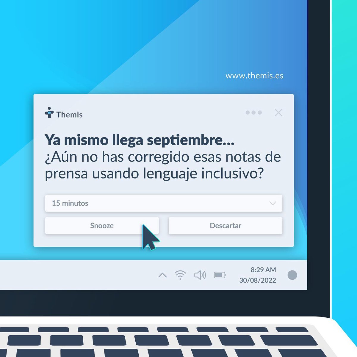 No te agobies… tenemos una solución para ti.✨

Se trata del Software Themis, una herramienta que detecta lenguaje sexista y te ofrece alternativas inclusivas.

#Inclusión #ComunicaciónCoporativa #ComunicaciónInclusiva #ThemisInclusivo #PlanesDeIgualdad #LenguajeInclusivo