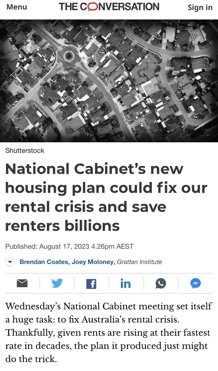 #Housing #ALP
#NationalCabinet’s new housing plan could fix our #rental crisis and save renters billions
Ultimately, the only thing that will really help is more about supply. Because when housing is plentiful, it’s more affordable.

theconversation.com/national-cabin…