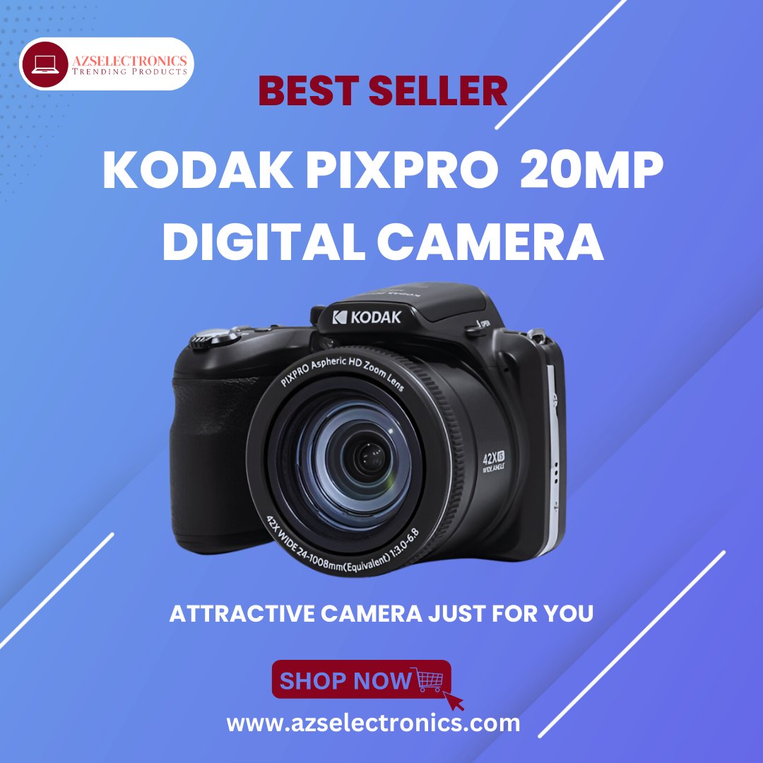 Azselectronics's tweet image. Unleash your inner photographer with the KODAK PIXPRO AZ425-BK!  Capture stunning moments with its 20MP clarity and explore new perspectives with a 42X Optical Zoom and 24mm Wide Angle Lens.  

Order: bitly.ws/SezT  

#KODAKPIXPRO #PhotographyPassion #CaptureTheMoment