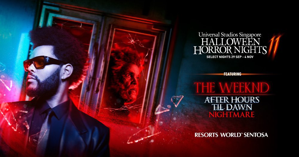 🔪🎃Universal Studios Singapore has teamed up with The Weeknd for a haunted house inspired by After Hours and Dawn FM. The 2023 halloween horror nights will be from September 29th to November 4th. 🩸

According to USS, the haunted house boasts scares “spawned from the twisted