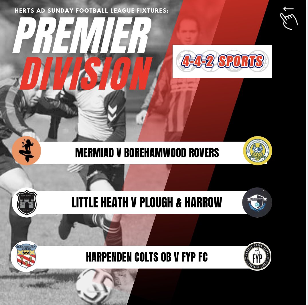 Hertfordshire 1961 Sunday Football League (@herts1961sfl) on Twitter photo <a href="/mermaidfc_/">Mermaid FC</a> <a href="/BorehamwoodFc/">Borehamwood Rovers Football Club</a> <a href="/LittleHeathFC/">Little Heath FC</a> <a href="/PloughHarrowFC/">Plough & Harrow FC</a> <a href="/HarpendenColts/">Harpenden Colts FC</a> <a href="/FYPFC21/">Forever Young People FC</a> <a href="/mermaidfc_/">Mermaid FC</a> <a href="/BorehamwoodFc/">Borehamwood Rovers Football Club</a> <a href="/LittleHeathFC/">Little Heath FC</a> <a href="/PloughHarrowFC/">Plough & Harrow FC</a> <a href="/HarpendenColts/">Harpenden Colts FC</a> <a href="/FYPFC21/">Forever Young People FC</a>