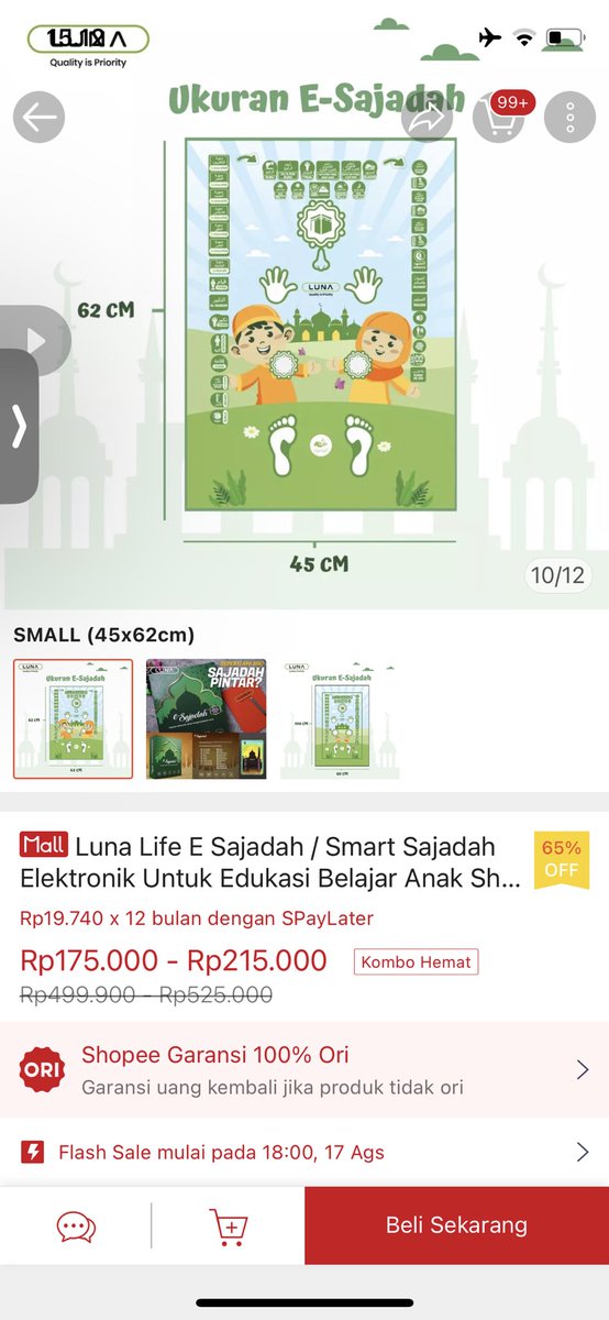 __bbych's tweet photo. @discountfess @ShopeeID Bismillah sajadah edukasi. semoga rezeki keponakan buat kado ultah+makin jadi anak sholeh🥰 https://t.co/CpeCE8jlK8