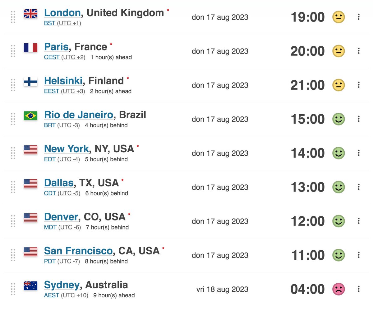 👒
Special #Sanditon / <a href="/Sanditon/">Sanditon</a> tweetalong of the first episode of #SanditonS3! 👇🏻

📆 Thursday/today
⏰ 7pm BST  🇬🇧 
🌎 See picture for other timezones 
(or check your own time via this time zone converter link:  timeanddate.com/worldclock/con…)